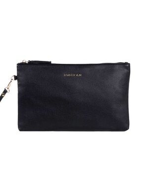Fawn Design Black Vegan Leather Wristlet Clutch | Diaper Bag Organizer Pouch